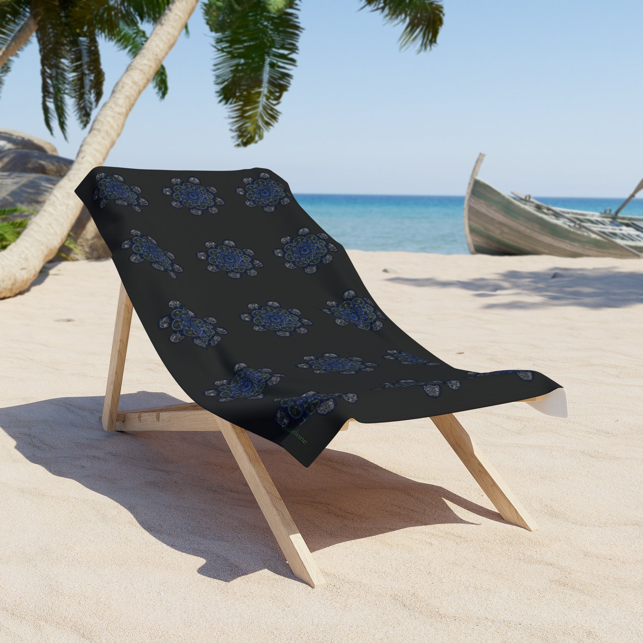 Flowers for Me by breathemovedivine Pattern Beach Towel in Black - for the Discerning Goth