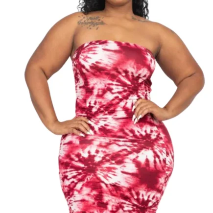 Burgundy Tye Dye Dress
