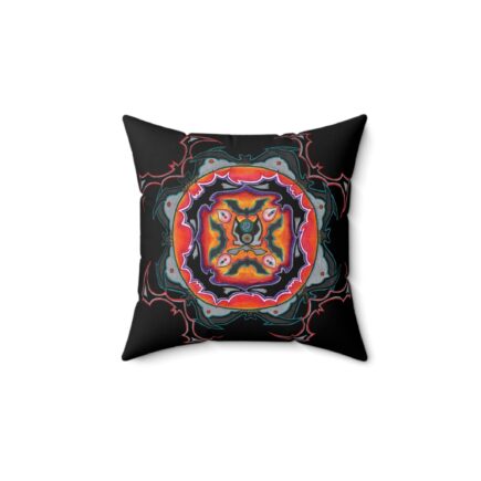 Scry by breathemovedivine Faux Suede Decorative Pillow in Black