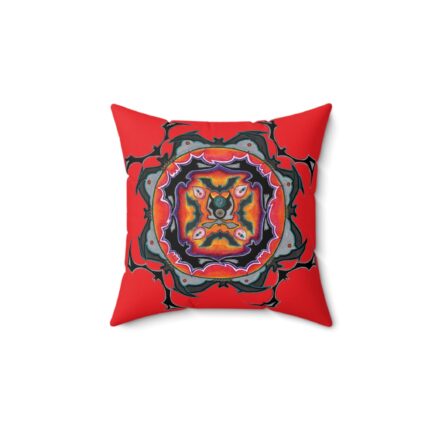 Scry by breathemovedivine Faux Suede Decorative Pillow in Red