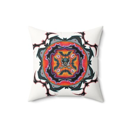 Scry by breathemovedivine Faux Suede Decorative Pillow in White