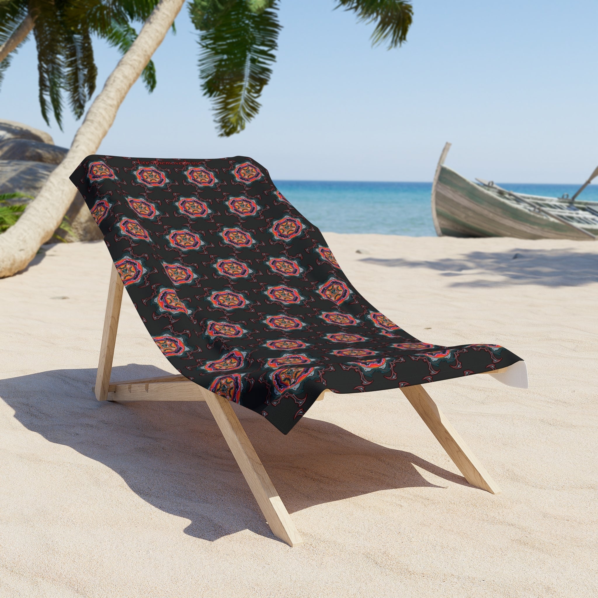Scry by breathemovedivine Patterned Beach Towel in Black - Perfect for the Discerning Goth
