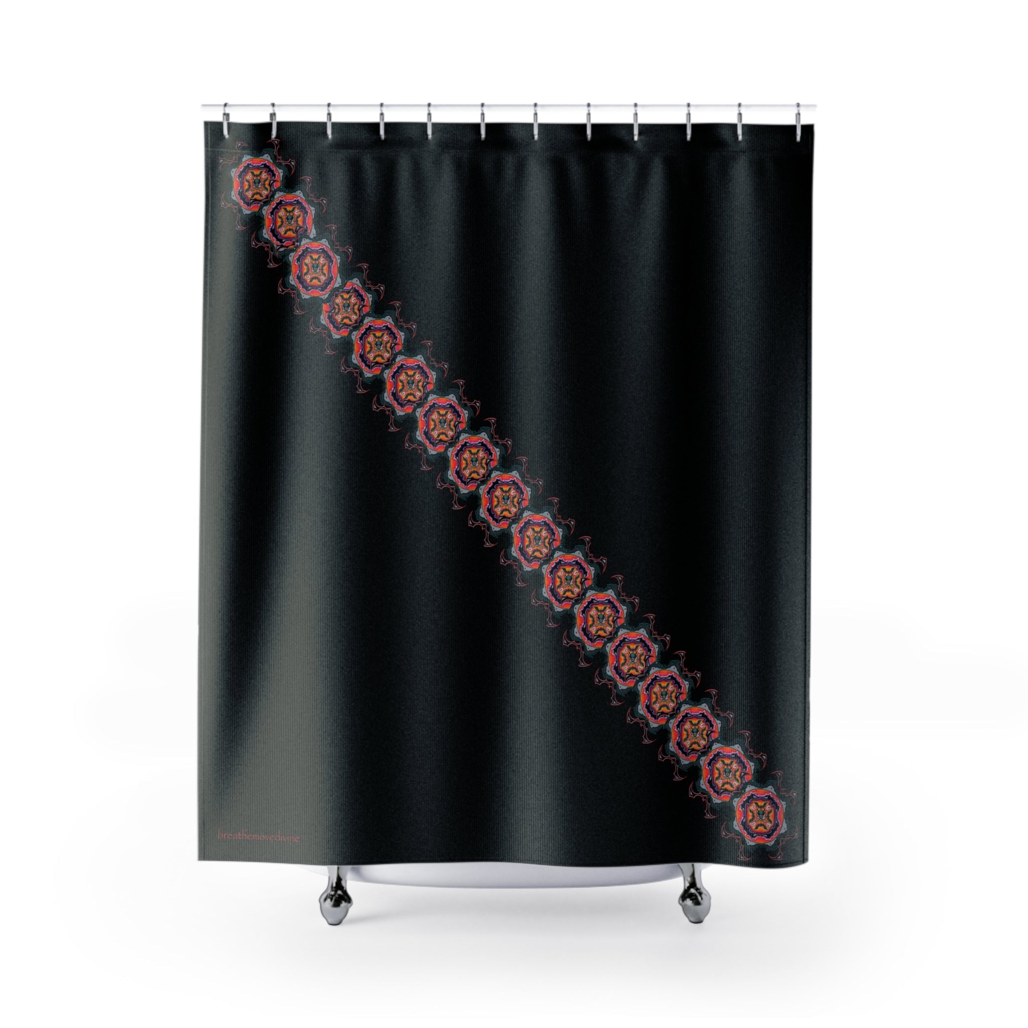 Scry by breathemovedivine Shower Curtain - Bats Mandala
