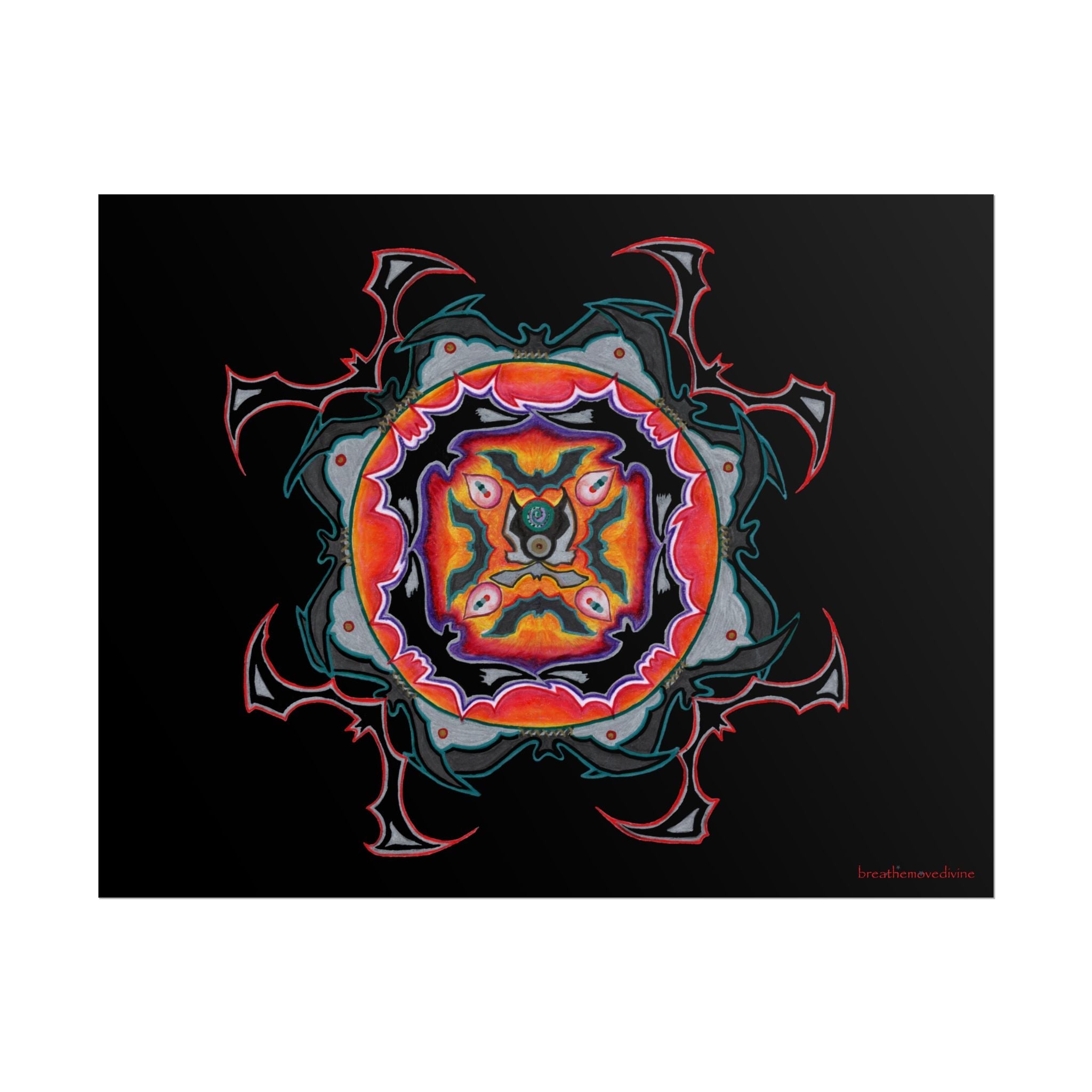 Scry by breathemovedivine Vibrant Poster Print in Black