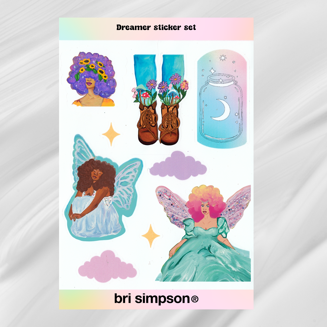 Dreamer kiss cut sticker sheet