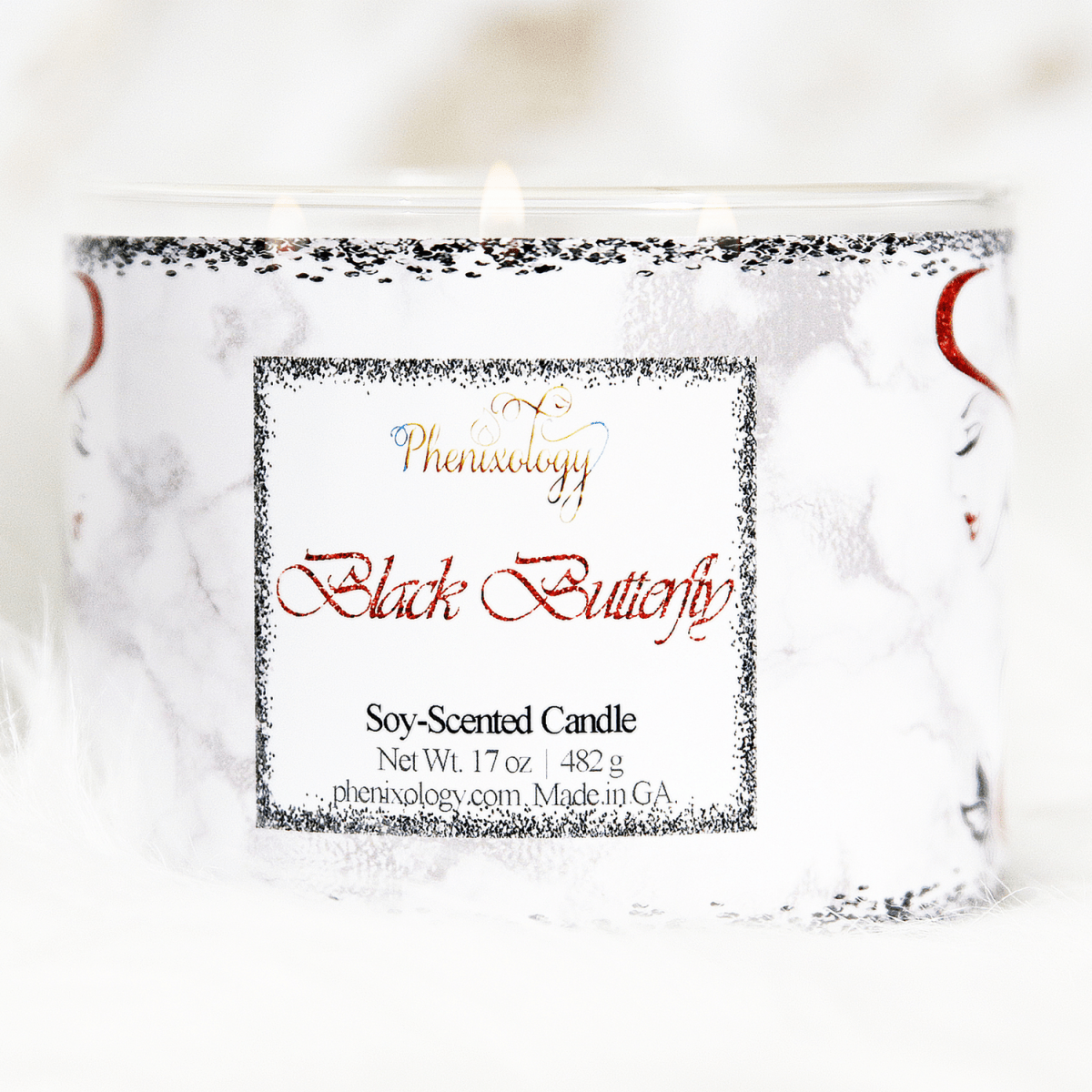 Black Butterfly 3-Wick Candle - Essentials, Candles