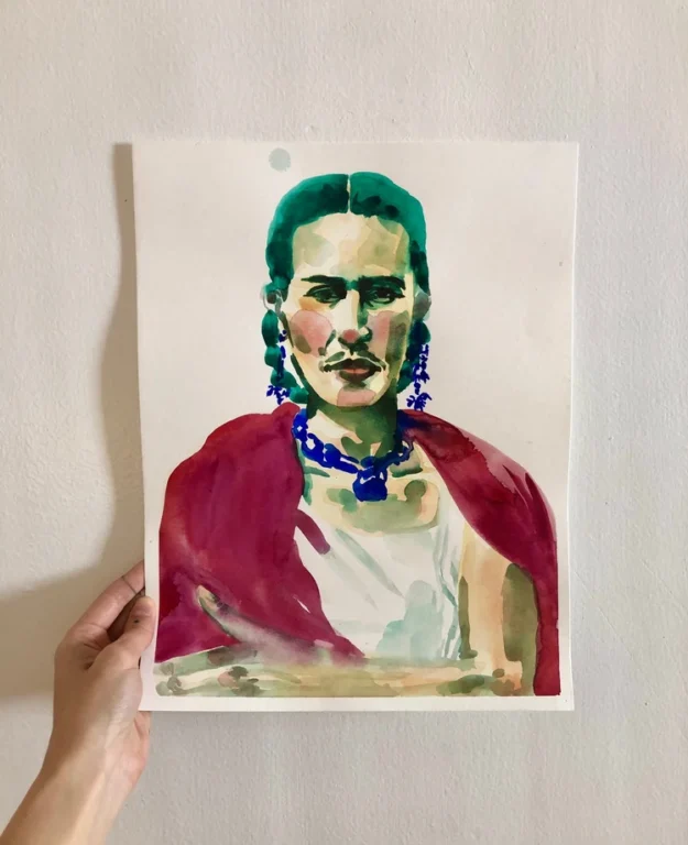Green Frida Original Artwork