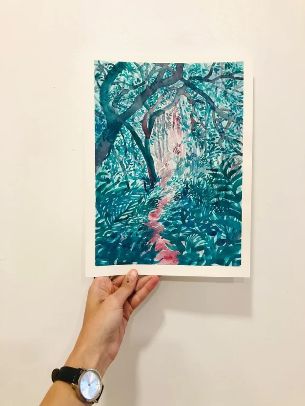 Pthalo Forest Original Artwork