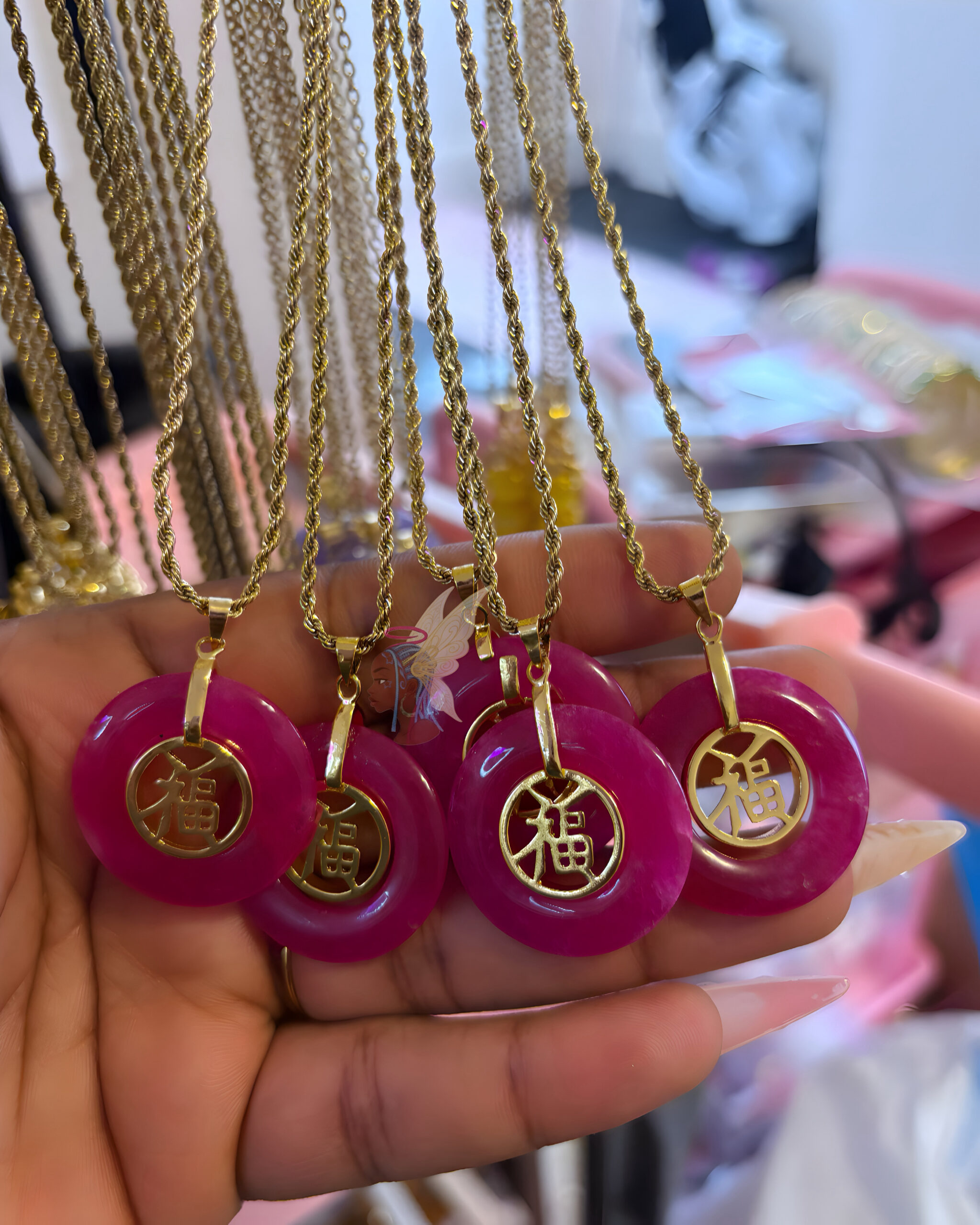Pink Peace Jade Necklace