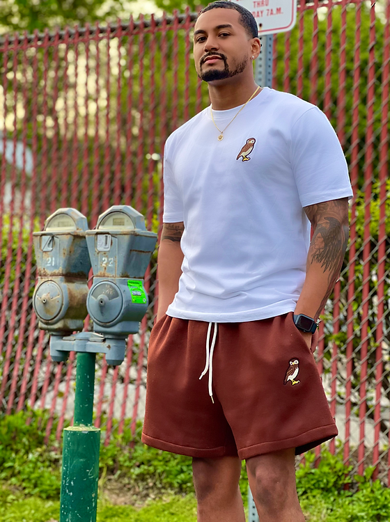 Owl Sweat Shorts Dark Brown