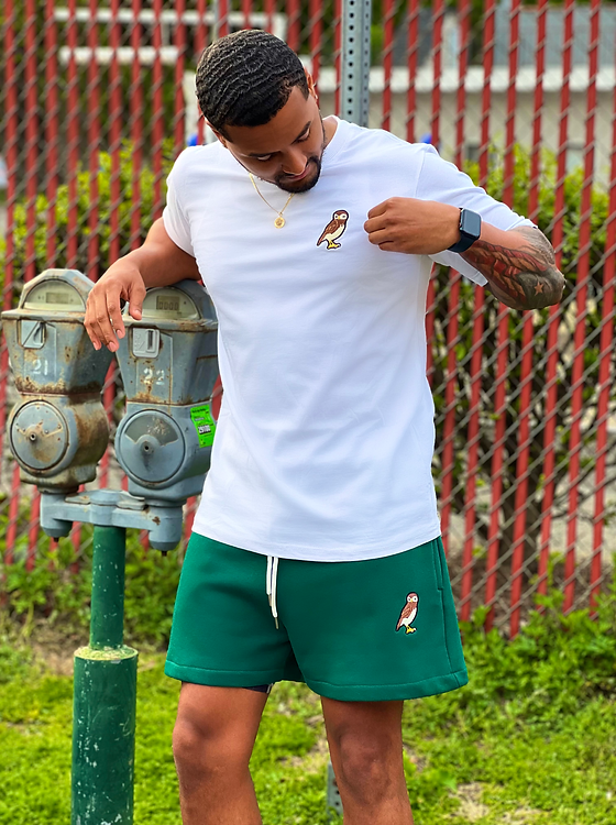 Owl Sweat Shorts Pine Green