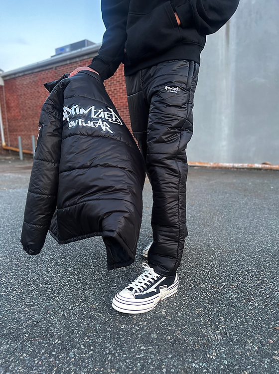Puffer Pants Metallic Black