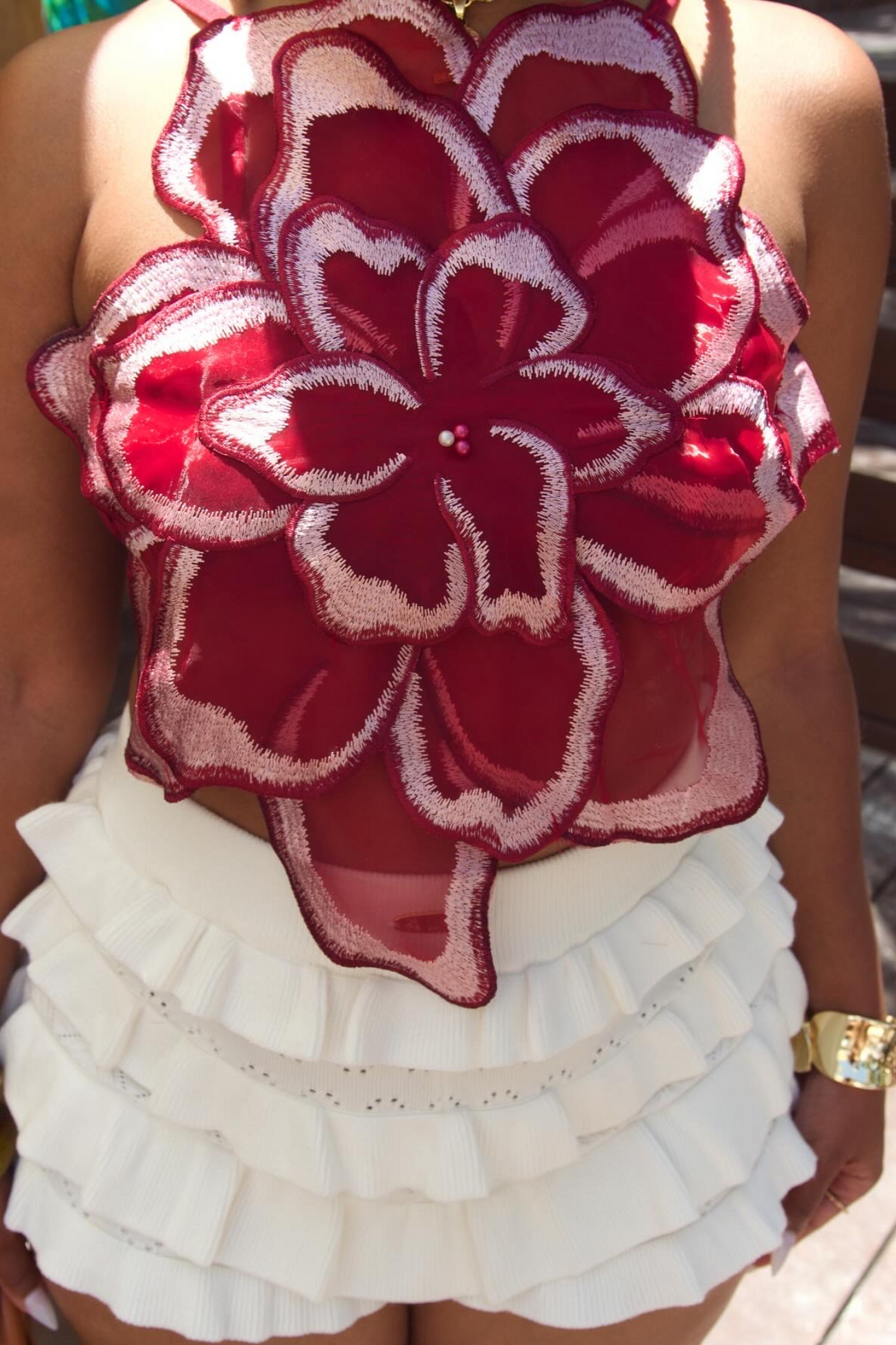 Bloom Floral Backless Cropped Top - Fashion, Clothes, Crop Tops