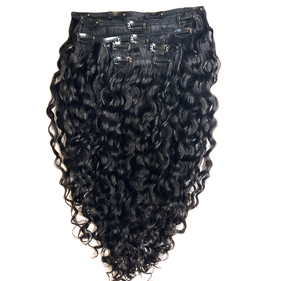 Raw Cambodian Curly Wave Clip-Ins - Beauty, Hair, Hair Extensions - curly hair extensions