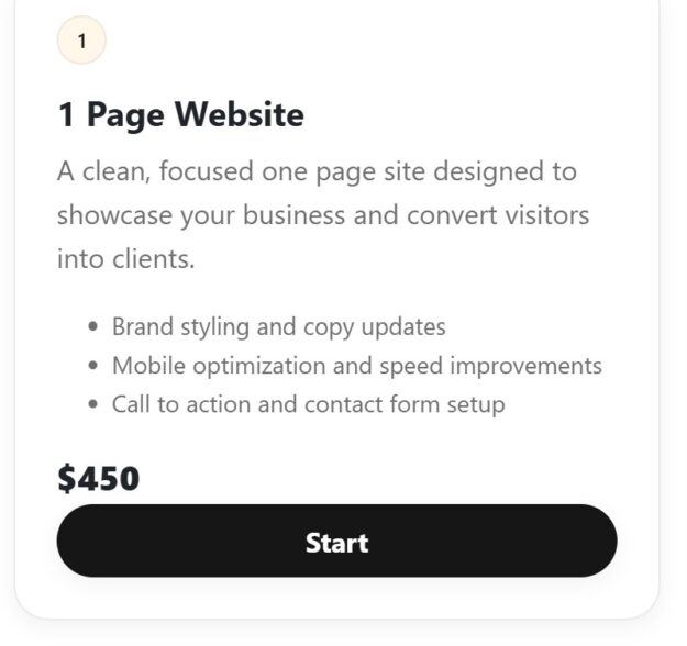 1 Page Website