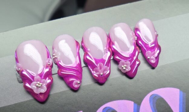 Pink Ranger - Handmade luxury pink press-on nails