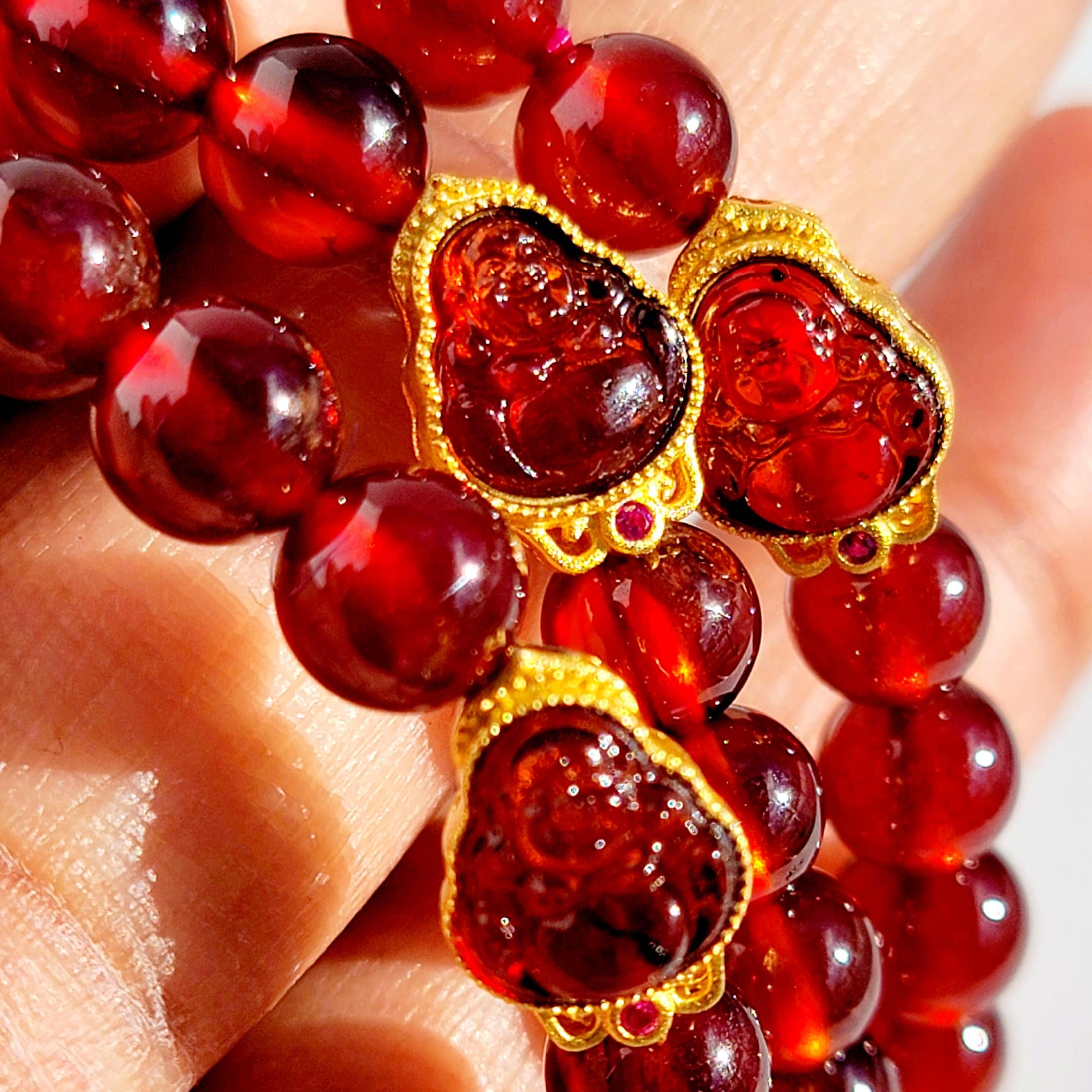 Red Garnet Buddha Bracelet: Vitality & Passion