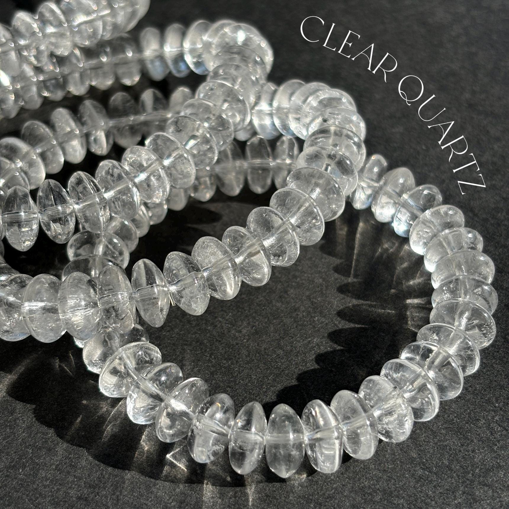 Clear Quartz Rondelle Bracelet: Clarity & Amplification - Spiritual, Spiritual Jewelry