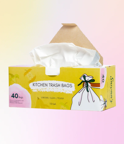 13 Gallon Tall Kitchen Drawstring Trash Bags, 40 count