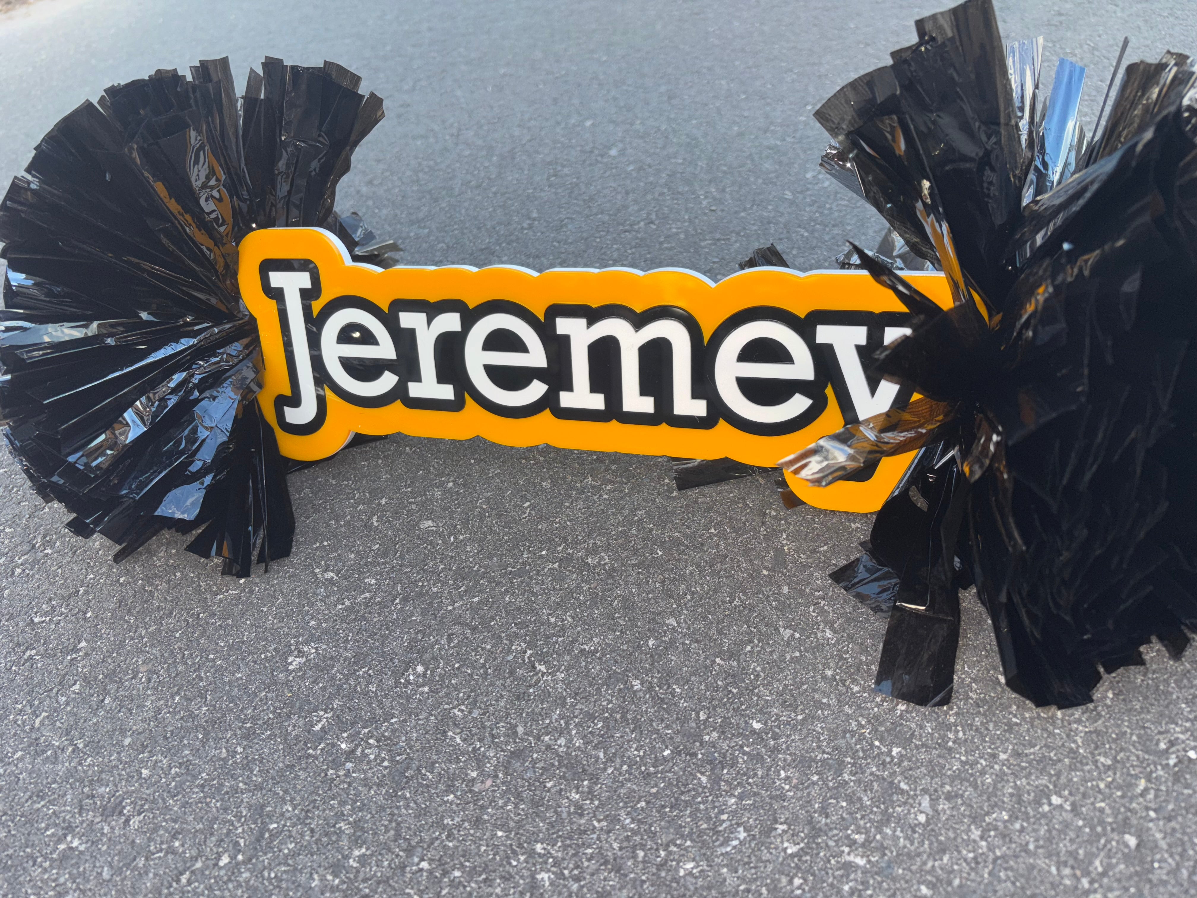 Personalized Name Spirit Stick With Pom Pom |Acrylic Sign (3 Colors) - Accessories, Gear, Art, Handmade Art