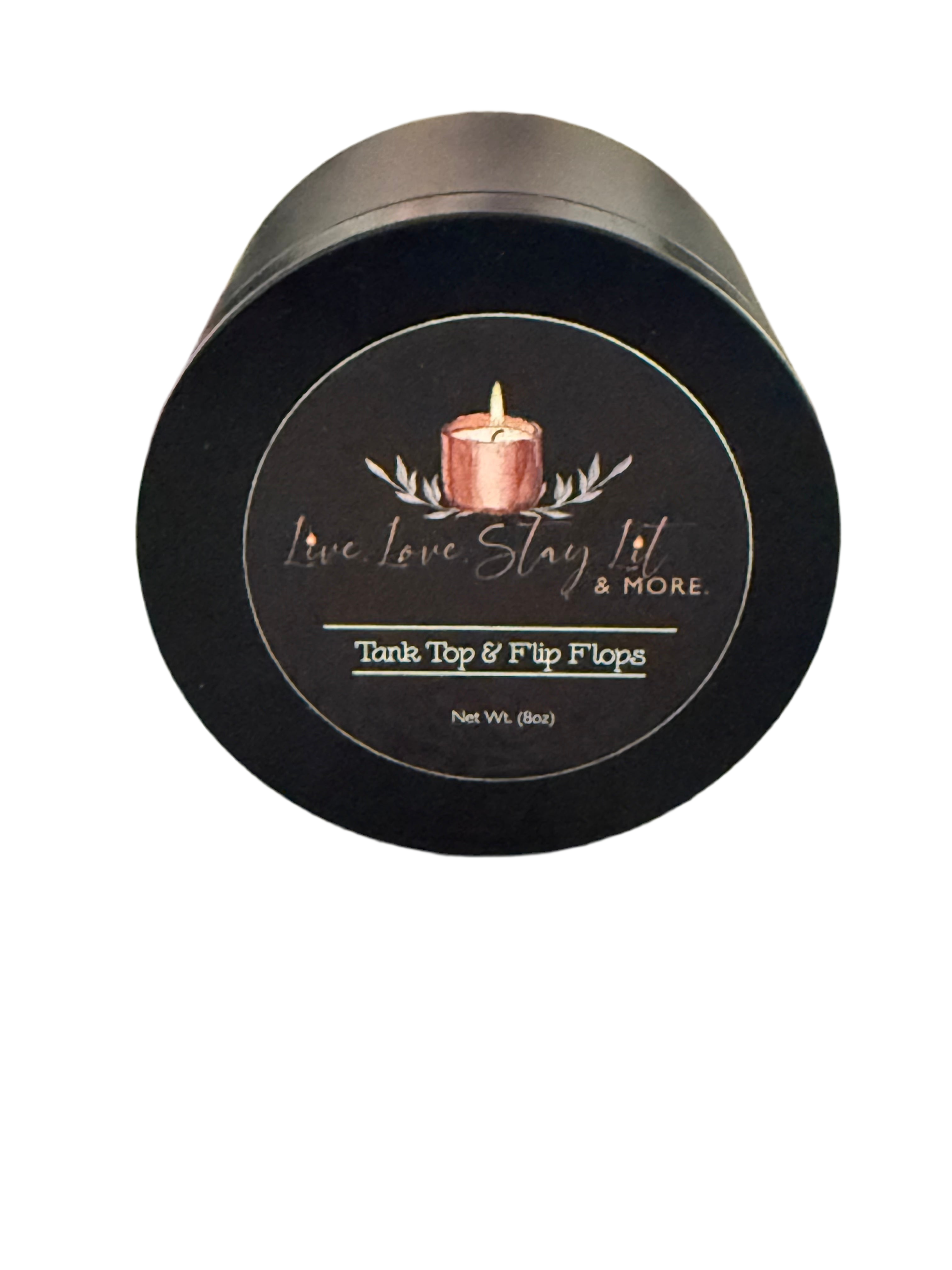 Tank Tops & Flip Flops Candle – Tropical Summer Blend with Orange, Pineapple & Driftwood | Hand-Poured Soy Candle - (Uncategorized), Candles - Black owned business, Candle Addict, Candle Business, Candle Community, Candle Lovers, clean burning candles, coconut soy candles, cozy home, Gift Ideas, hand poured candles, home decor, home fragrance, Luxury Candles, Luxury Home Fragrance, Relax And Unwind, Scented Candles, Self Care, small business, Soy Candles, Stay Lit Vibes