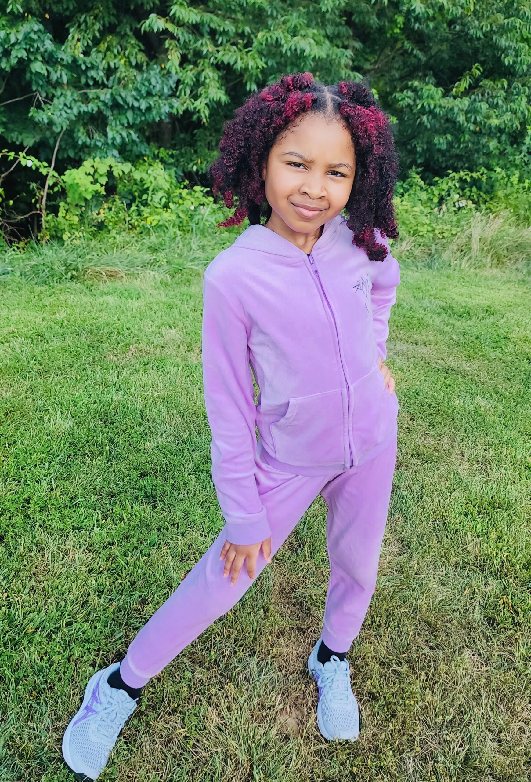 Junior Girls Sweatsuit, Purple - (Uncategorized)