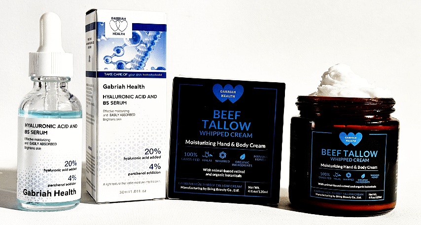 Simple Luxury Set- Professional Strength Hyaluronic Acid Serum and 100% Grass-Fed Whipped Beef Tallow Cream- Save 20% when you purchase the set