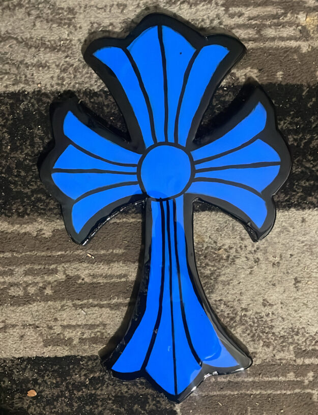 Blue Chrome heart wood cut (12x14)