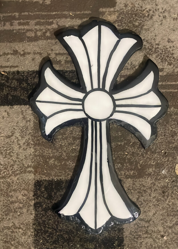 White chrome heart wood cut out (12×14) - Art, Handmade Art, Wall Art - Wood cut out
