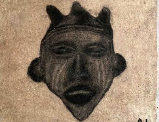 AFRICAN MASK. CANVAS PAINTING