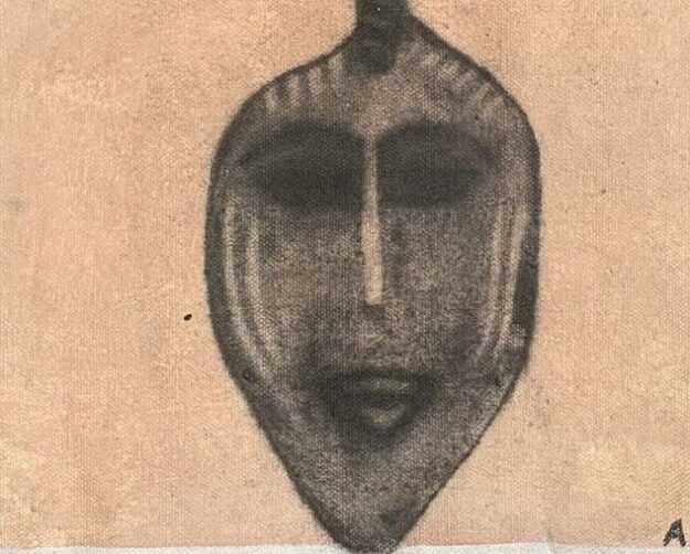 AFRICAN MASK. CANVAS PAINTING