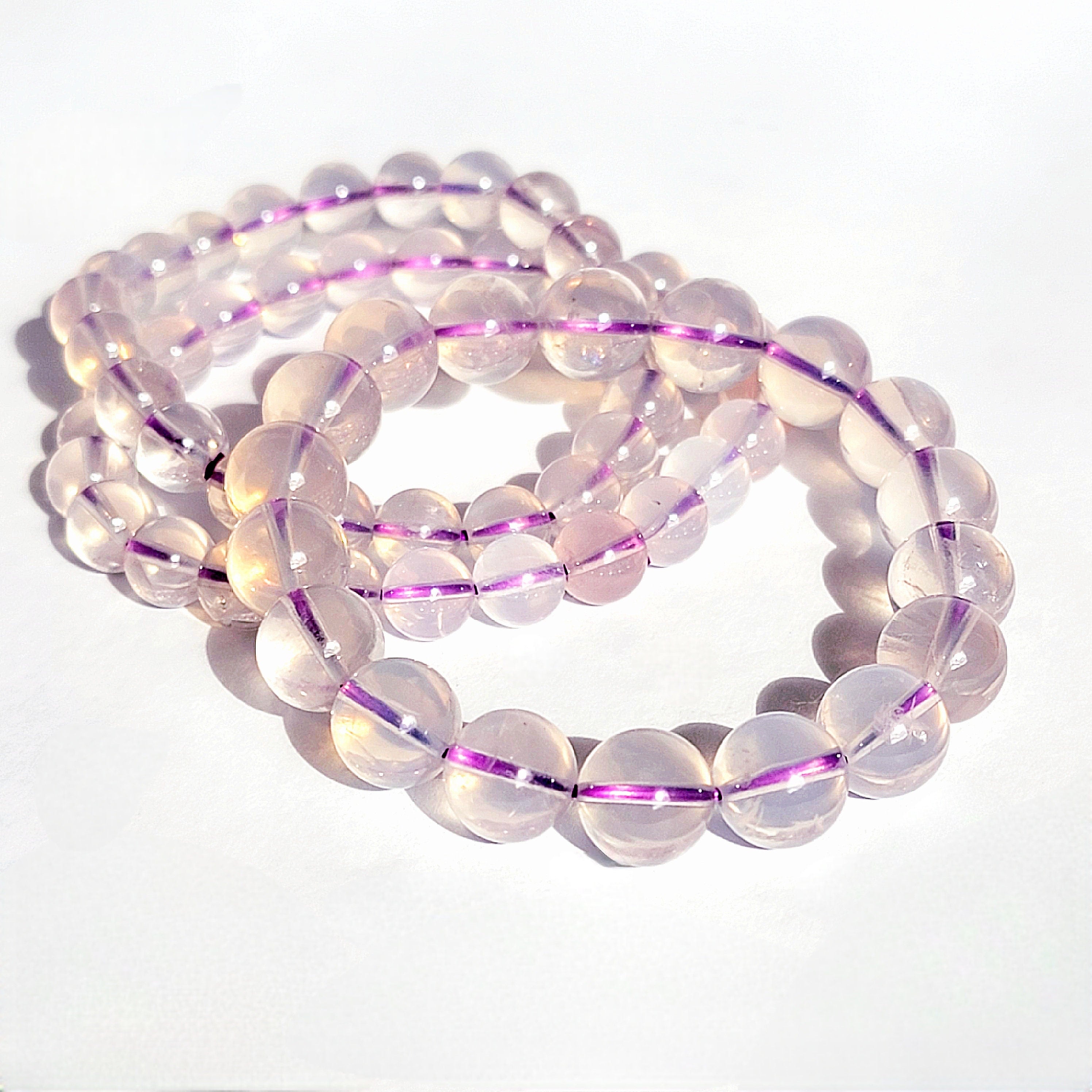 Lavender Moon Quartz Bracelet: Love & Harmony - Bracelets, Jewelry, Jewelry ( Handmade ), Bracelets (Handmade), Spiritual Jewelry - crystal bracelets, intentional, lavender, moon, purple, quartz, thoughtful