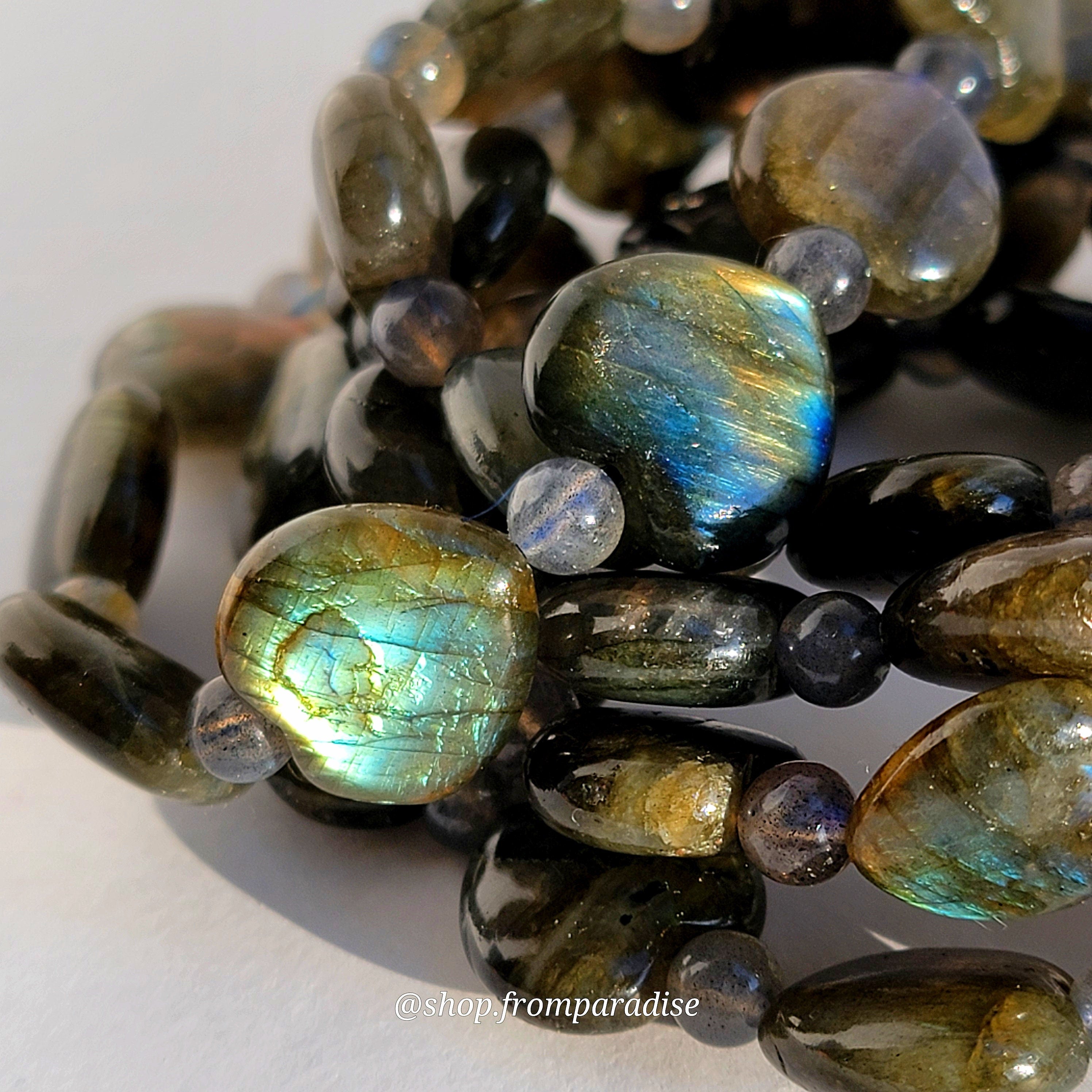 Labradorite Heart Motif Bracelet: Magic & Mystic Protection