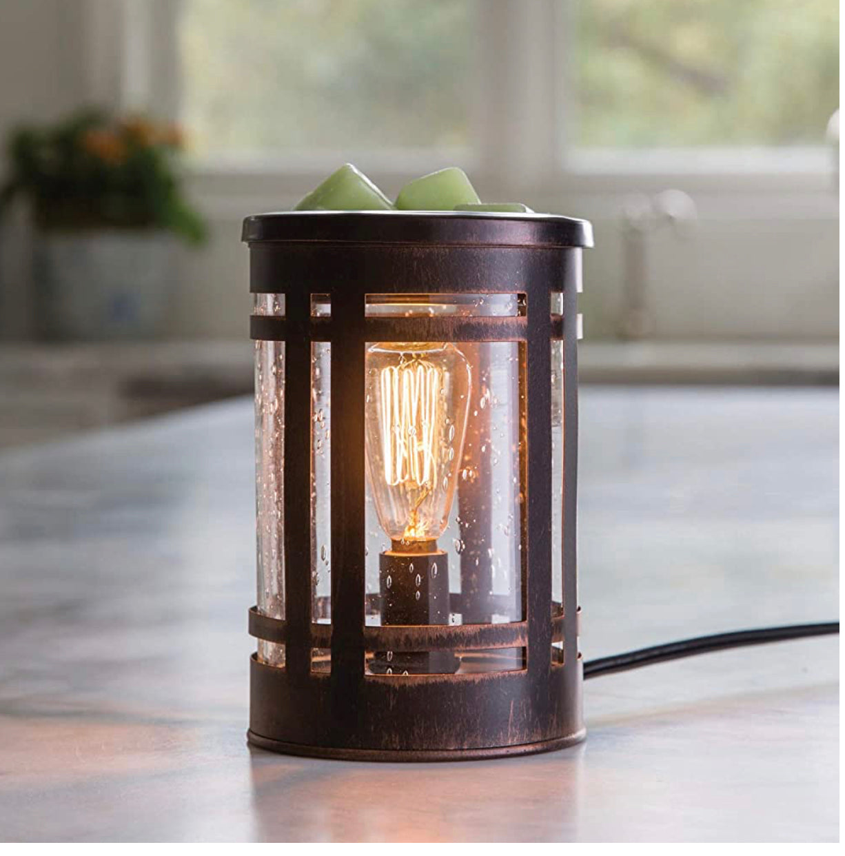 Brown Vintage Bulb Illuminating Wax Warmer – Industrial Mission-Style Electric Wax Melt Warmer with Bubble Glass & NP3 Bulb - (Uncategorized), Candles - Black owned business, Candle Addict, Candle Business, Candle Community, Candle Lovers, clean burning candles, coconut soy candles, cozy home, Gift Ideas, hand poured candles, home decor, home fragrance, Luxury Candles, Luxury Home Fragrance, Relax And Unwind, Scented Candles, Self Care, small business, Soy Candles, Stay Lit Vibes