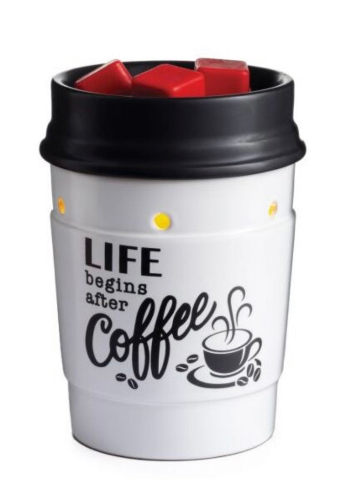 Coffee House Illumination Fragrance Warmer – Ceramic To-Go Cup Wax Melt Warmer with Bulb, Coffee Lover Home Décor - (Uncategorized), Candles - Black owned business, Candle Addict, Candle Business, Candle Community, Candle Lovers, clean burning candles, coconut soy candles, cozy home, Gift Ideas, hand poured candles, home decor, home fragrance, Luxury Candles, Luxury Home Fragrance, Relax And Unwind, Scented Candles, Self Care, small business, Soy Candles, Stay Lit Vibes
