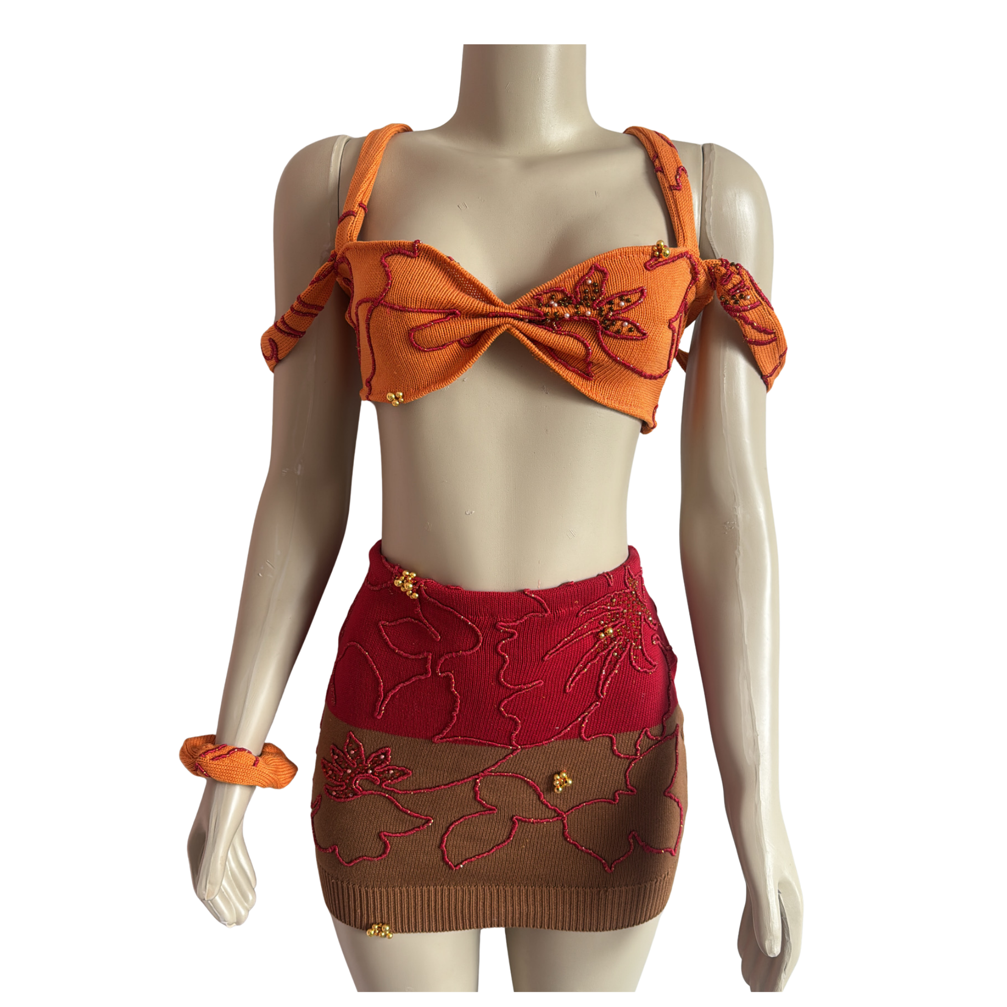 KALANI 3PCE SKIRT SET – SMALL - Fashion, Handmade / Crochet / Knitting, Clothes, Dresses - beach outfit, custom, handmade, two piece set