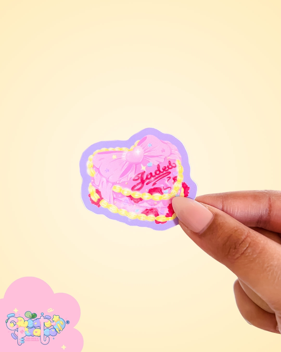 Decorated Cake Matte Die-Cut Sticker | Jaded x Create-O Collab | Die-Cut Vinyl Decal - Art, Stickers, (Uncategorized)