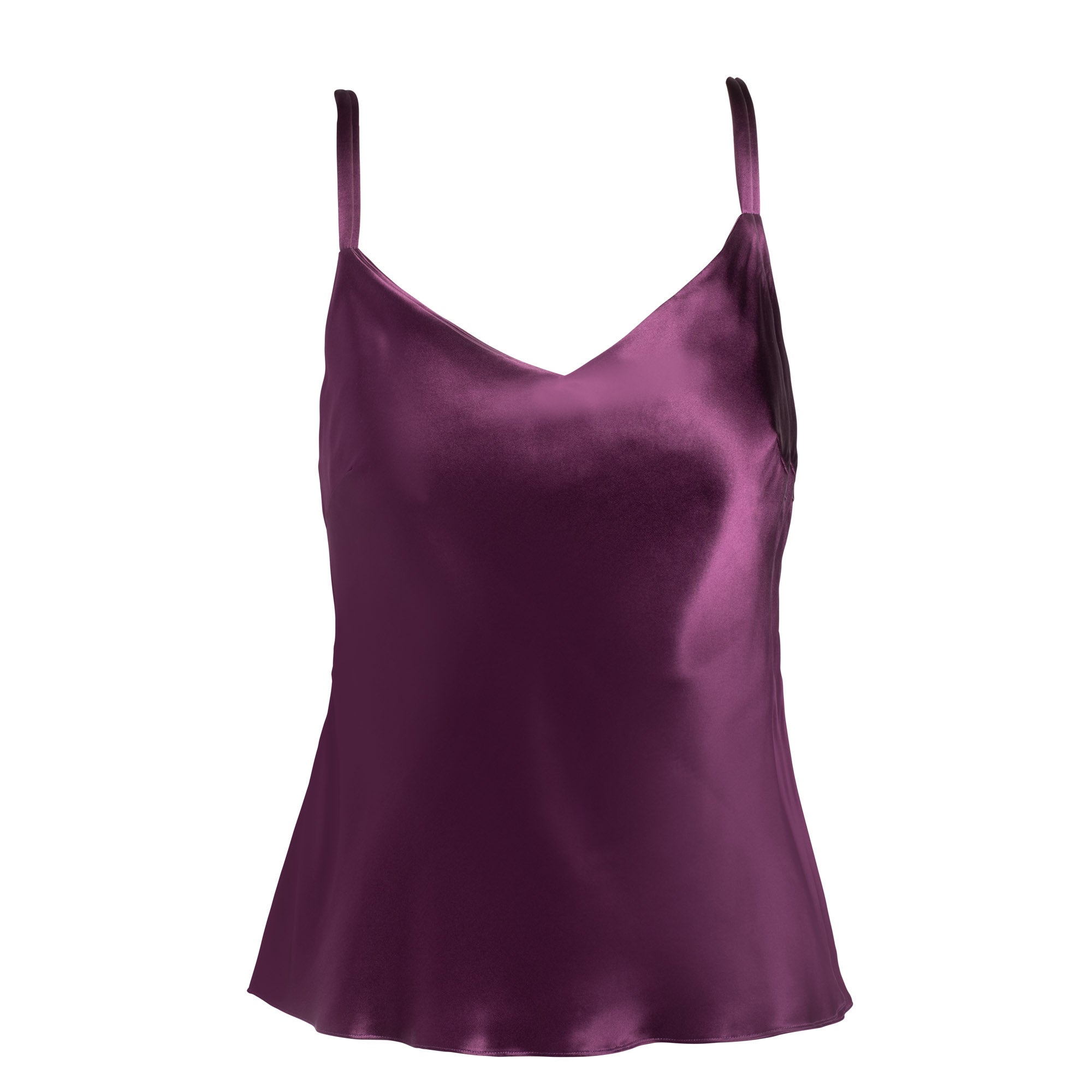 lola silk camisole in aubergine - Lingerie, Fashion, Clothes - aubergine, cami, camisole, eggplant, loungewear, purple, silk, silk cami, silk camisole, silk loungewear, silk tank, tank