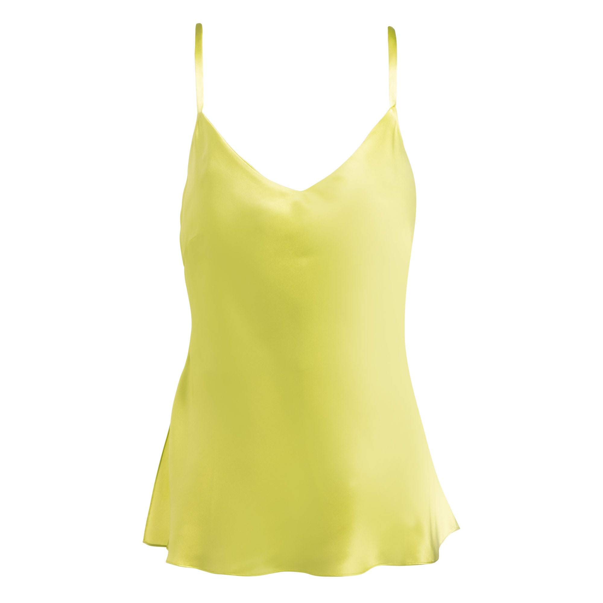 lola silk camisole in citron - Lingerie, Fashion, Clothes - cami, camisole, citron, loungewear, silk, silk cami, silk camisole, silk loungewear, silk tank, tank, yellow