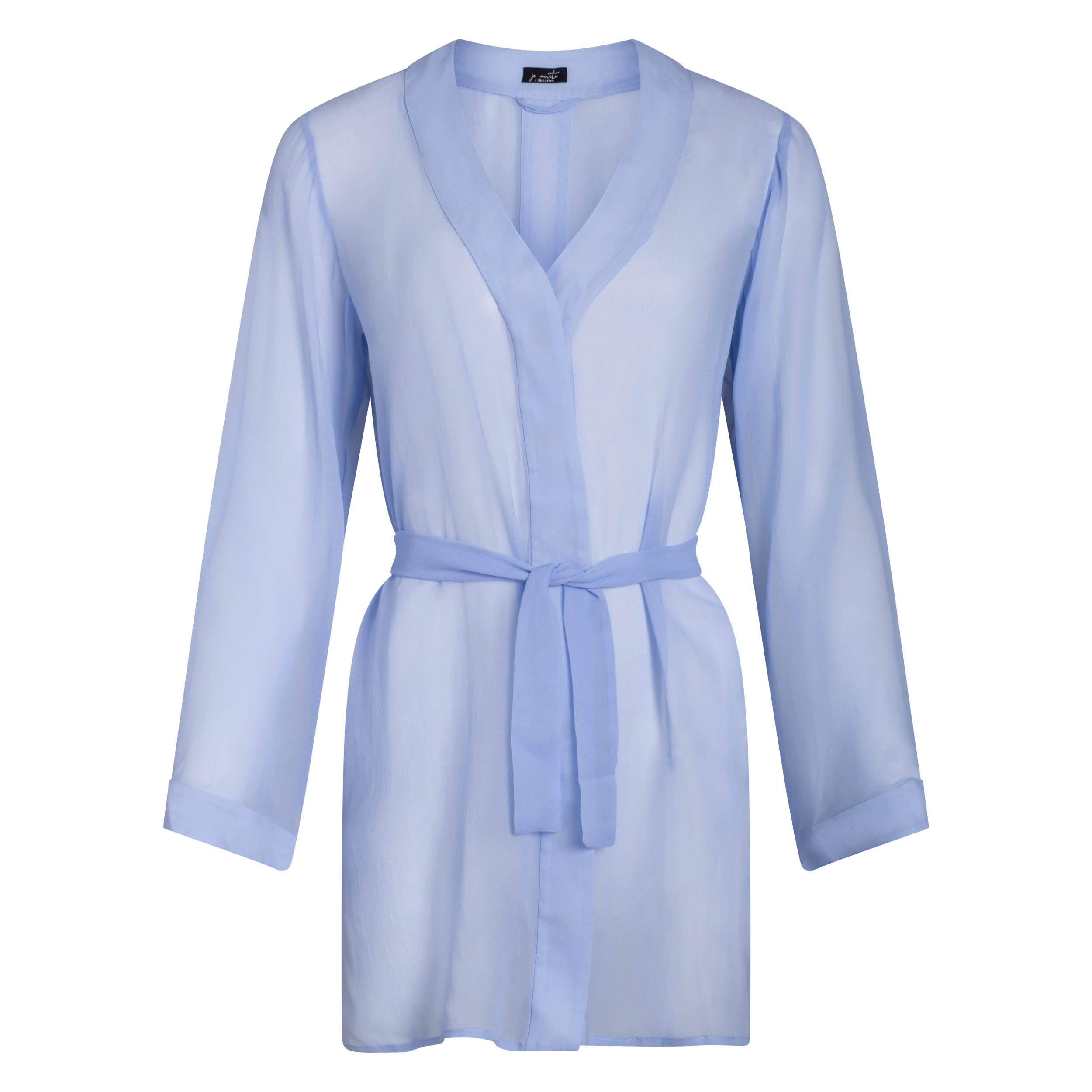 donna silk chiffon shirt dress in periwinkle - Lingerie, Fashion, Clothes - blue, blue shirt dress, chartreuse, chiffon, chiffon robe, dress, duster, loungewear, periwinkle, periwinkle shirt dress, robe, shirt dress, shirtdress, silk, silk chiffon, silk loungewear, silk robe