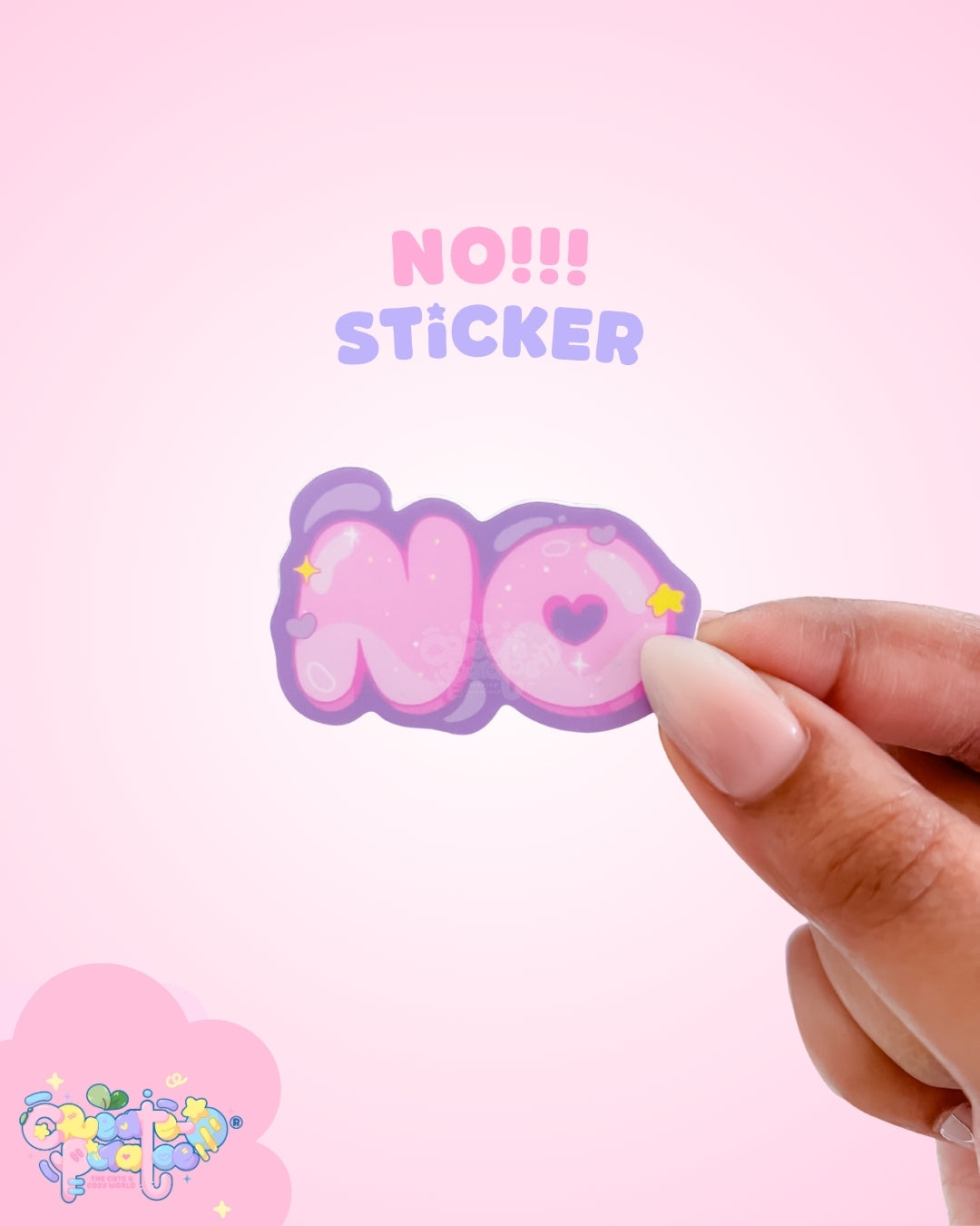 NO | Kawaii Matte Sticker | Die-Cut Vinyl Decal - Art, Stickers, (Uncategorized)