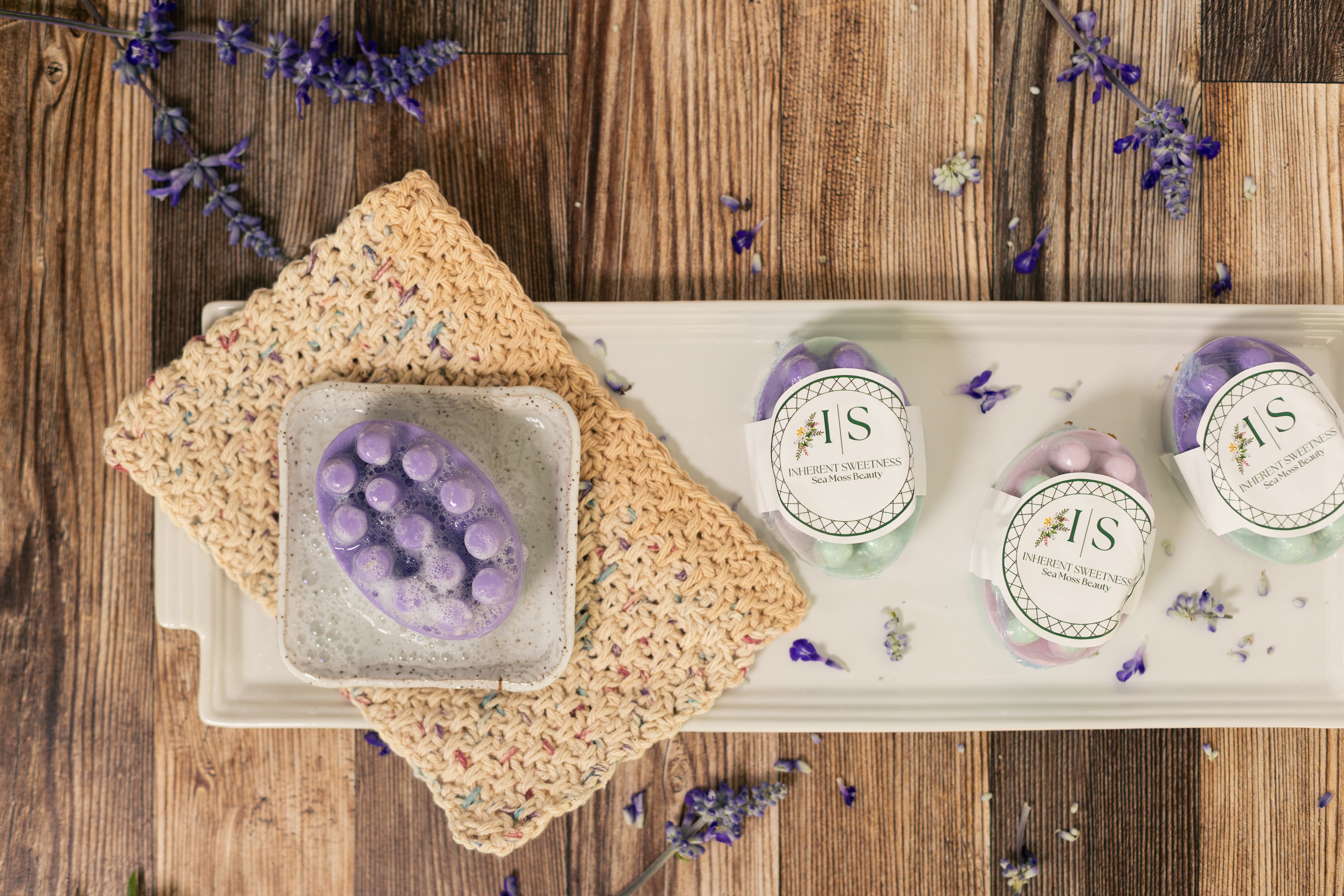 Lavender Sea Moss Shampoo Bar – Calming Natural Hair Care - Beauty, Skincare, Soaps - sea moss