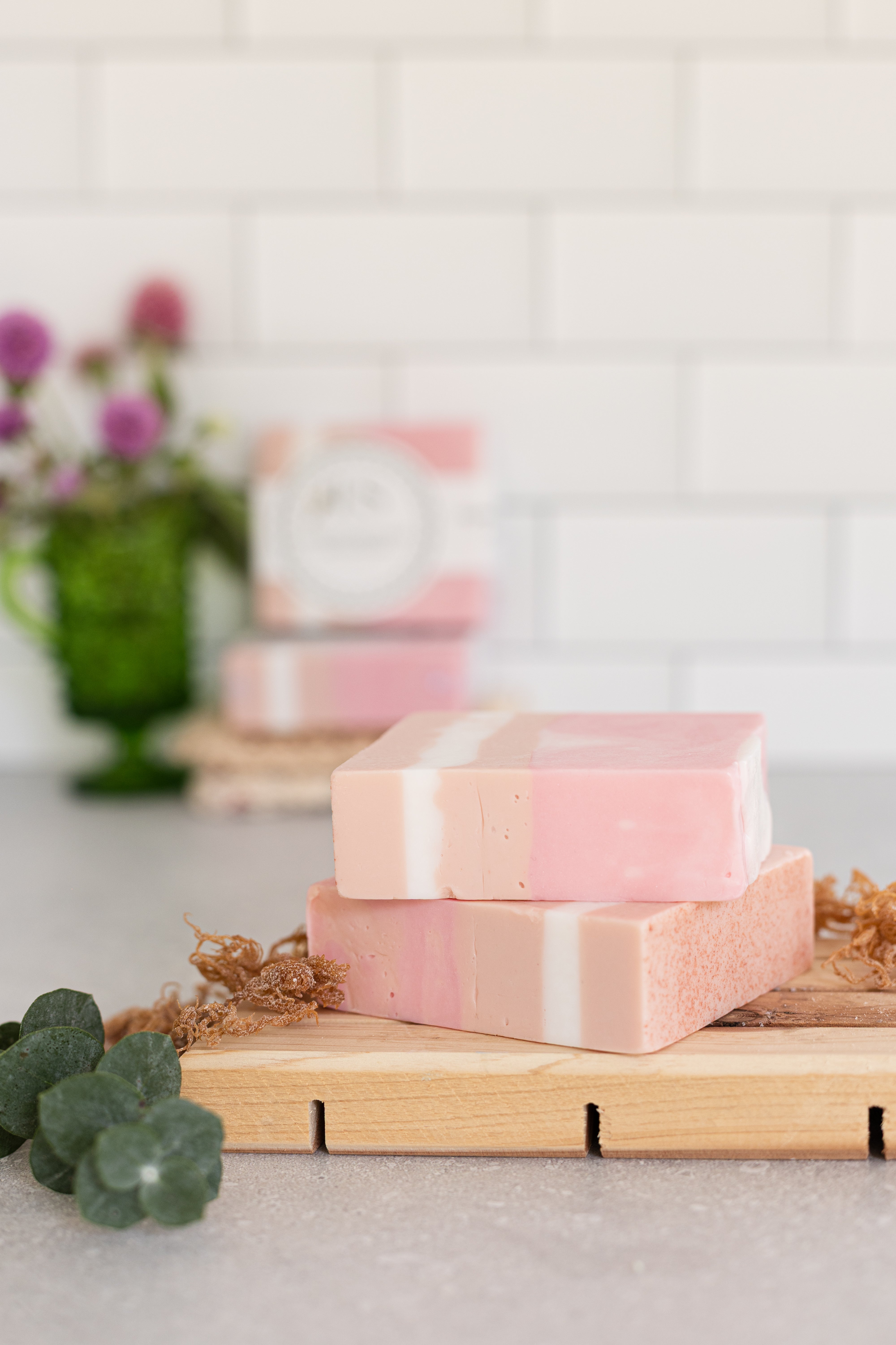 1975 Pink Lady Sea Moss Soap – Bright Floral Citrus Bar - Beauty, Skincare, Soaps - sea moss