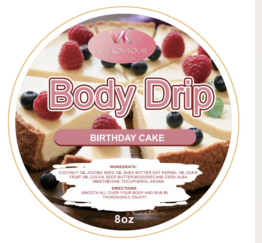 VKC Body Drip Birthday Cake Hydrating Body Butter – Deep Moisture for Dry Skin - (Uncategorized)