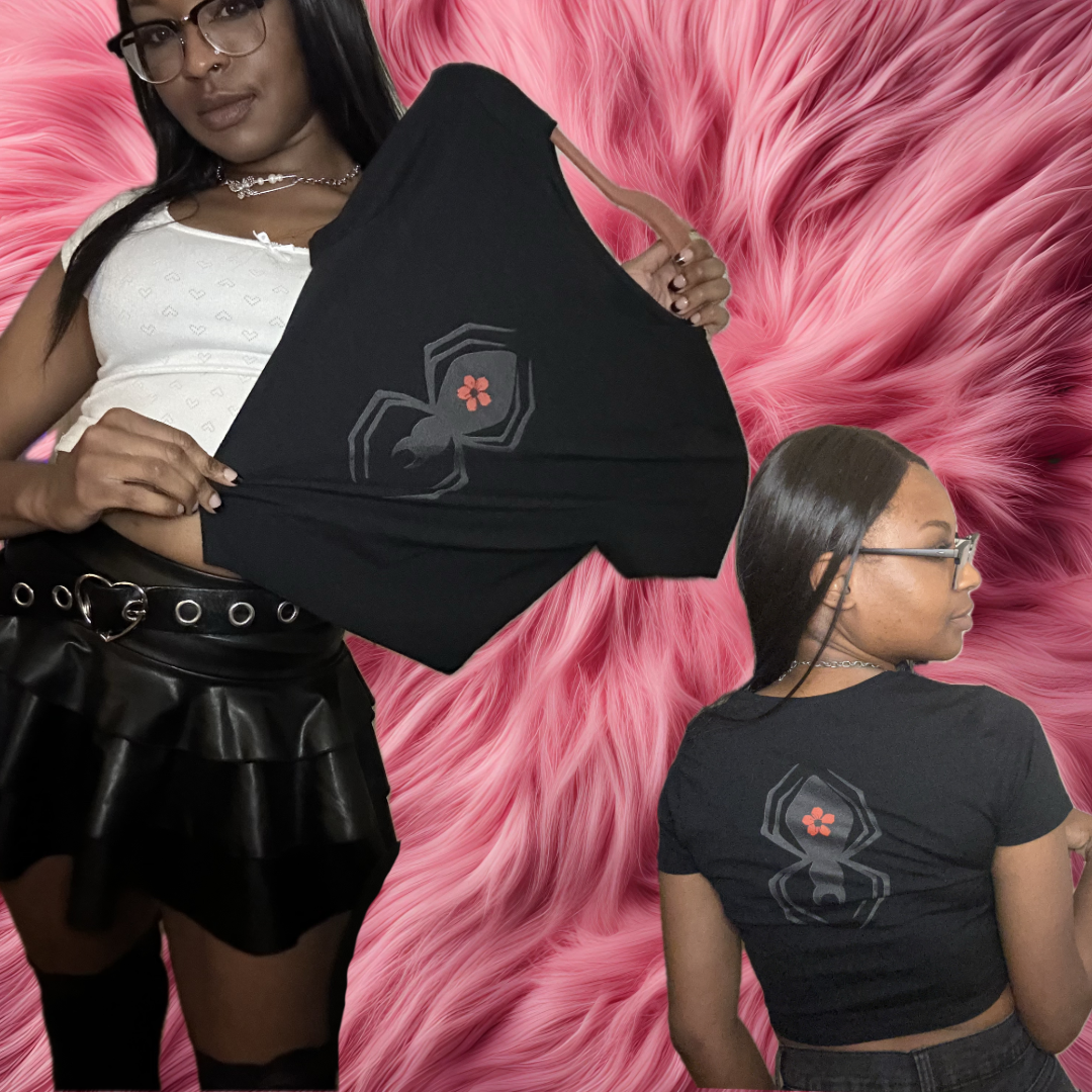 Darling Crop Top - Fashion, Clothes, Crop Tops - alt, alt darling, crop top, goth, spider