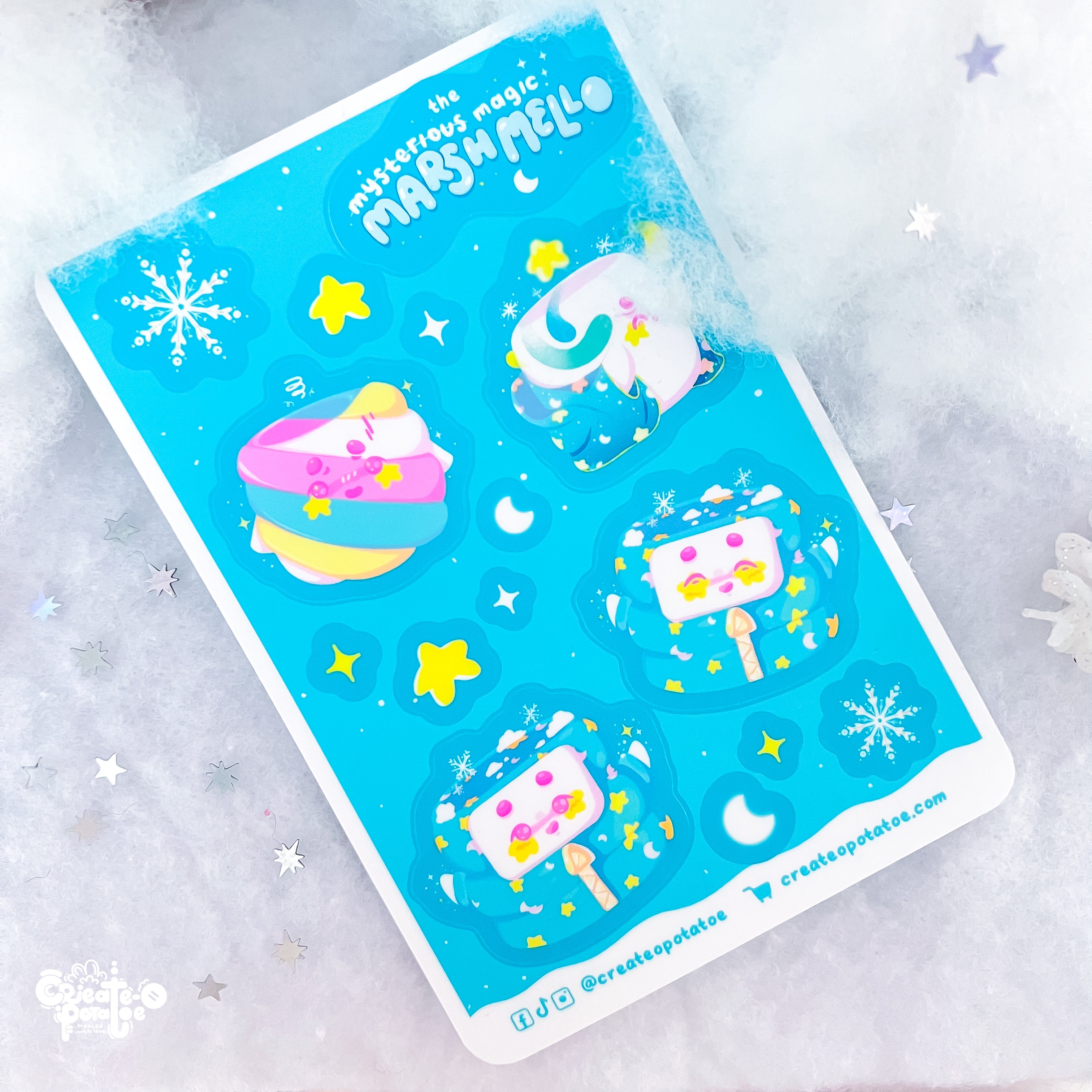 Mysterious Magic Marsh Mello Sticker Sheet | Kawaii Die-Cut Vinyl Decals - Art, Stickers, (Uncategorized)