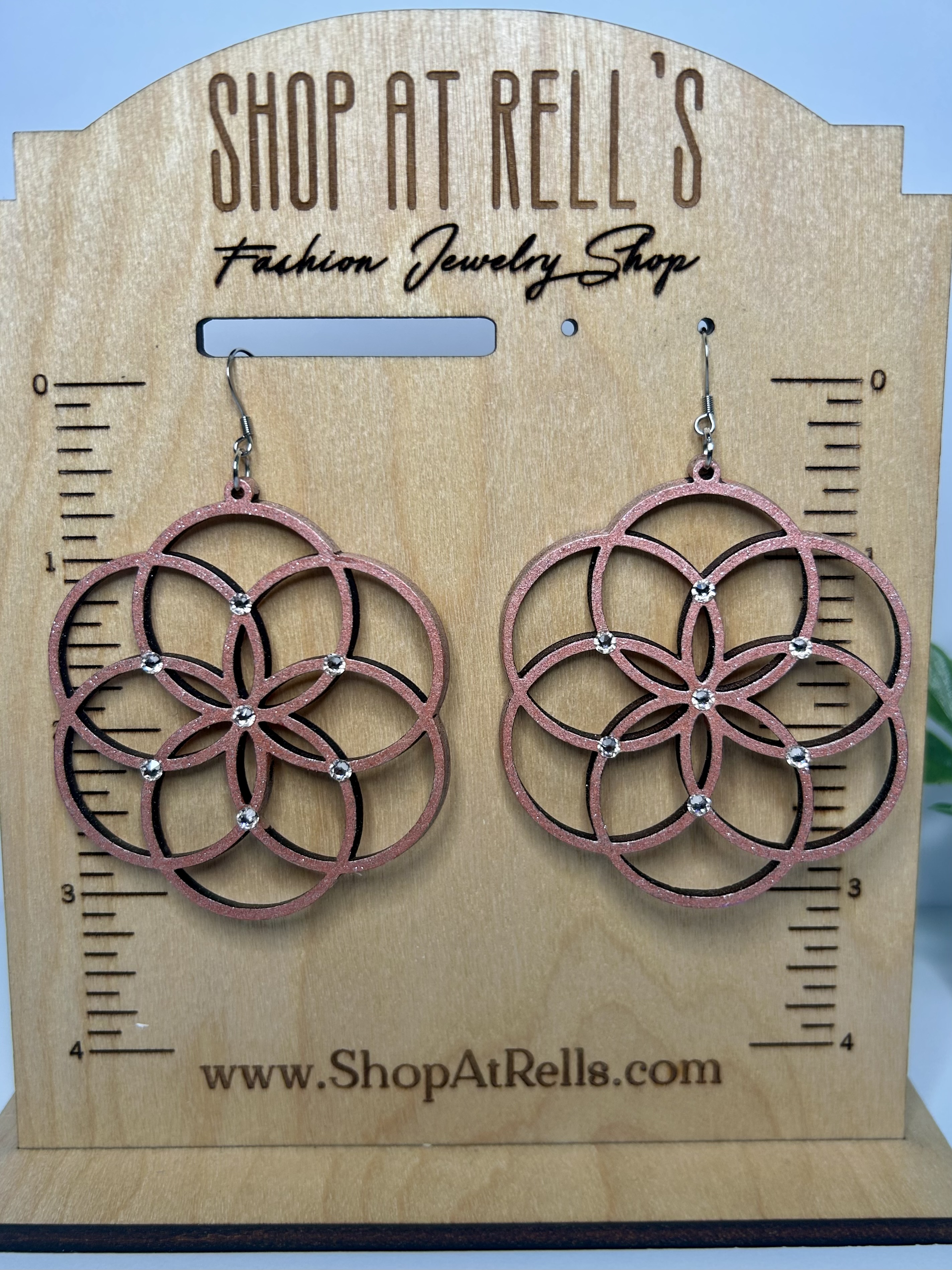 Made Me Blush - Earrings (Handmade) - bling, blush, earrings, handmade, pink