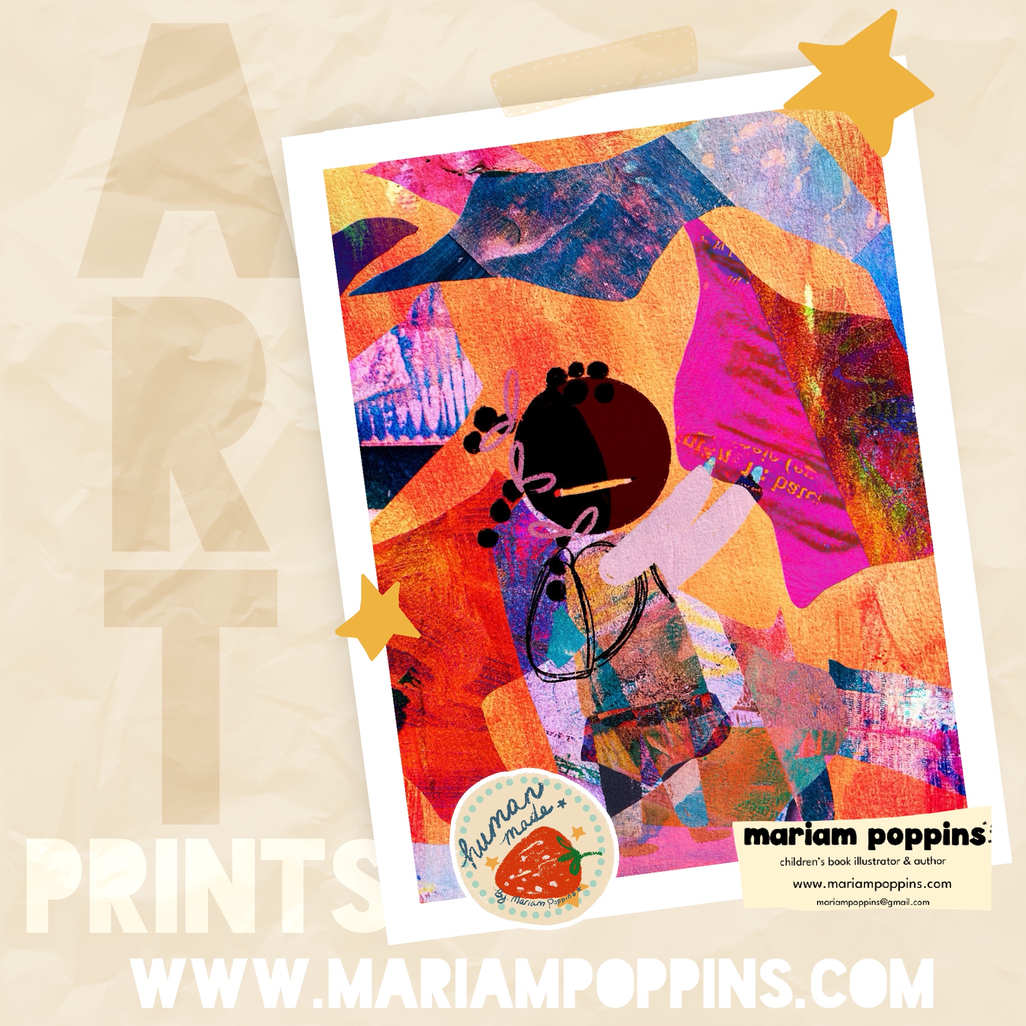 Her world collaged Art Print - Art, Prints / Wall Art - art prints, wall art