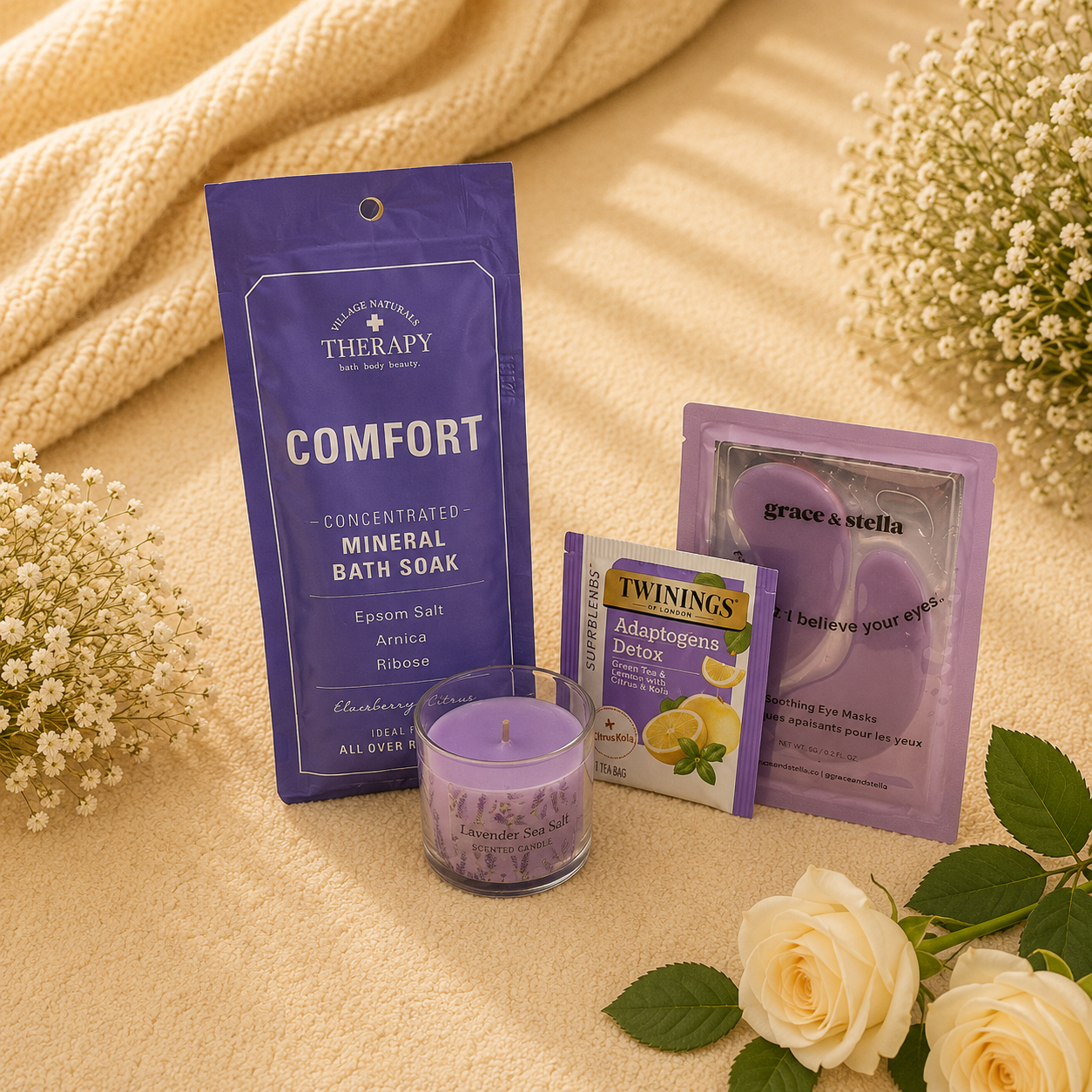 Mini Bath & Breathe Box - Care Boxes, Beauty, Mental Health, Health & Wellness, Wellness, Essentials - **Mini Bath & Breathe Box tags:** Mini Bath and Breathe, affordable gift, bath care box, bath gift, Black owned business, calming gift, care package, comfort gift, Energizing Moments, gift box for women, gift for her, mini care box, pamper gift, peaceful gift, relaxation gift, rest and reset, self care box, self care gift, stress relief gift, thoughtful gift