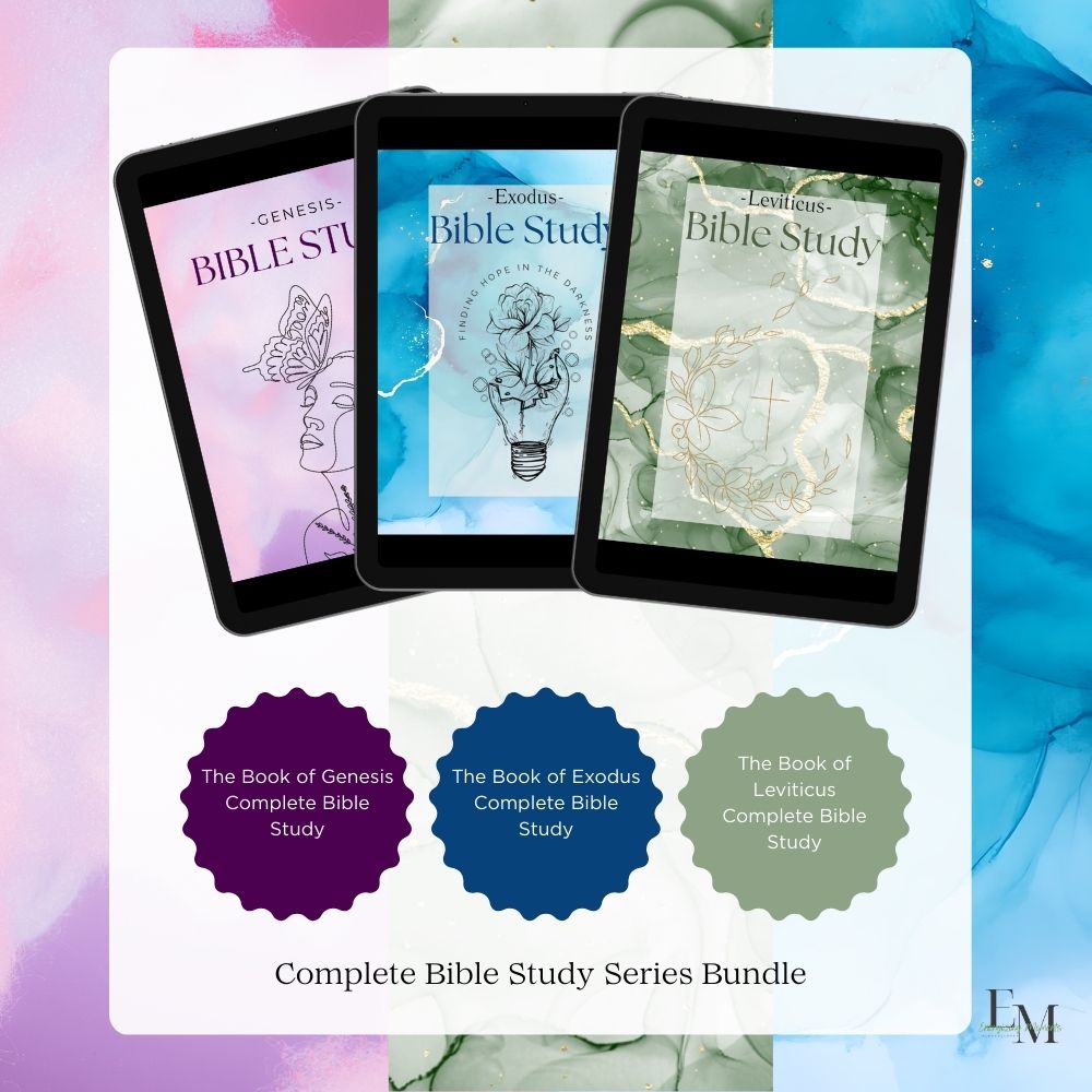 Genesis + Exodus + Leviticus Bible Study - Stationery, Books, Journaling & Affirmations, Mental Health - Bible Study Bundle, Bible study for women, Bible study workbook, Christian digital product, Christian self care, Christian workbook, digital Bible study, Energizing Moments, Exodus Bible Study, faith resource, Genesis Bible Study, GoodNotes Bible study, guided Bible study, Kindle Scribe Bible study, Leviticus Bible Study, Old Testament study, printable Bible study, scripture study, spiritual growth